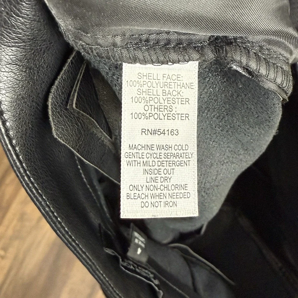 Marc New York Andrew Marc Black‎ Wide Leg Faux Leather Pants Ladies 4 Soft Crop